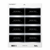 Aangepaste nep zilver zwart moderne elegante verze etiket (Full Sheet)