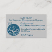 Aangepaste Neptunus Trident Logo / QR-code / URL m Visitekaartje (Voorkant)