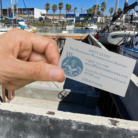 Aangepaste Neptunus Trident Logo / QR-code / URL m Visitekaartje