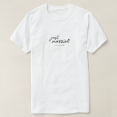 Aangepaste 'Net Getrouwd' Trouwdatum in Romeinse C T-shirt (Design voorkant)