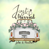 Aangepaste net getrouwde bruiloft raamsticker (Vel 3)