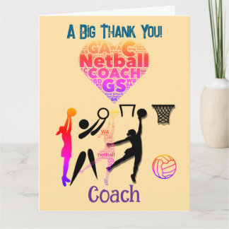 Aangepaste Netball Coach Bedankkaart