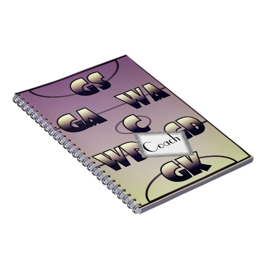 Aangepaste Netball Player-posities op maat Notitieboek (Rechterzijde)