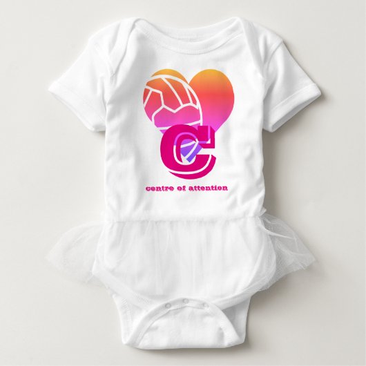 Aangepaste netball Player Position Heart Print Romper (Voorkant)