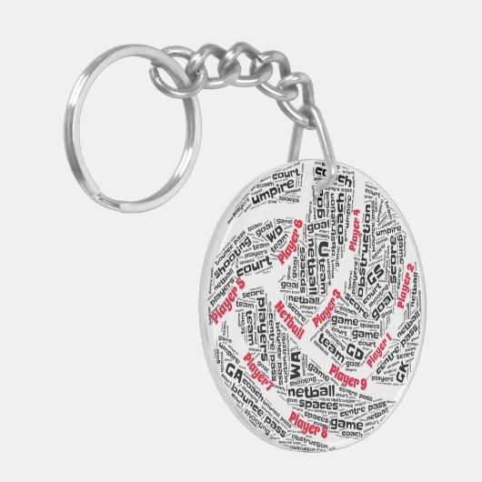 Aangepaste Netball Team Acryl Sleutelhanger (Voorkant Links)