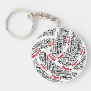 Aangepaste Netball Team Acryl Sleutelhanger