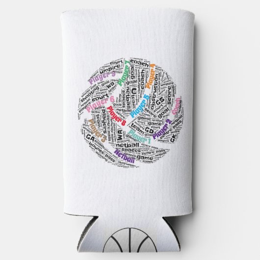 Aangepaste Netball Team Seltzer Koelbox Blikjeskoeler (Voorkant)