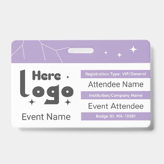 Aangepaste netwerkevenement Badge ID (Voorzijde)