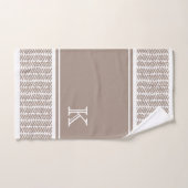 Aangepaste neutrale aardachtige Taupe zigzag Art S Bad Handdoek (Handdoek)