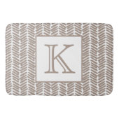 Aangepaste neutrale aardachtige Taupe zigzag Art S Badmat (Voorkant)