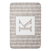 Aangepaste neutrale aardachtige Taupe zigzag Art S Badmat (Voorkant Verticaal)