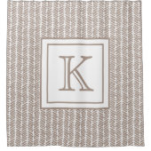 Aangepaste neutrale aardachtige Taupe zigzag Art S Douchegordijn (Voorkant)