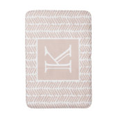 Aangepaste Neutrale Aardse Zand Zigzag Stripes Art Badmat (Voorkant Verticaal)