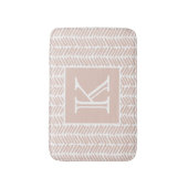 Aangepaste Neutrale Aardse Zand Zigzag Stripes Art Badmat (Voorkant Verticaal)