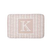 Aangepaste Neutrale Aardse Zand Zigzag Stripes Art Badmat (Voorkant)