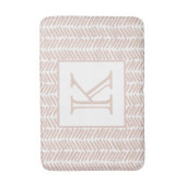 Aangepaste Neutrale Aardse Zand Zigzag Stripes Art Badmat (Voorkant Verticaal)