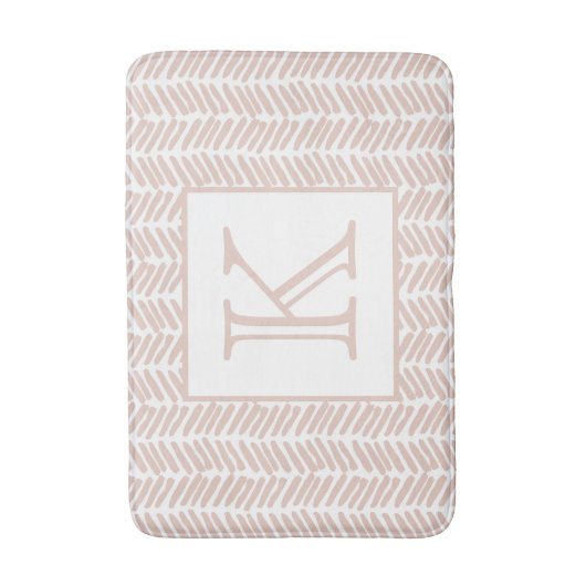 Aangepaste Neutrale Aardse Zand Zigzag Stripes Art Badmat (Voorkant Verticaal)