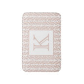 Aangepaste Neutrale Aardse Zand Zigzag Stripes Art Badmat (Voorkant Verticaal)
