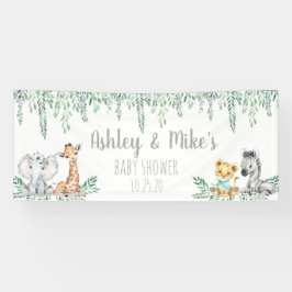 Aangepaste neutrale Baby shower banner Oerwoud