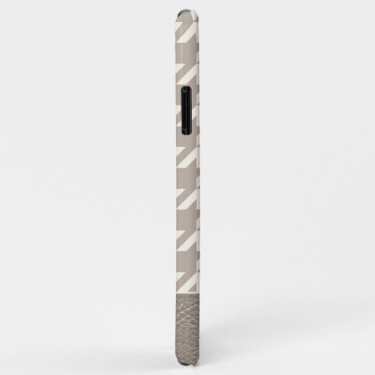 Aangepaste Neutrale Ivoor Taupe Houndstooth Patroo Case-Mate iPhone Case (Achterkant/rechts)