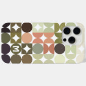 Aangepaste Neutrale Tan Olijfgroen Zwart Retro Pat Case-Mate iPhone Case (Achterkant (horizontaal))