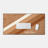 Aangepaste neutrale warme bruine strepen kunst op  bureaumat (Keyboard & Muis)