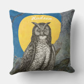 Aangepaste New Baby Boy's Room Cute Owl Kussen (Achterkant)