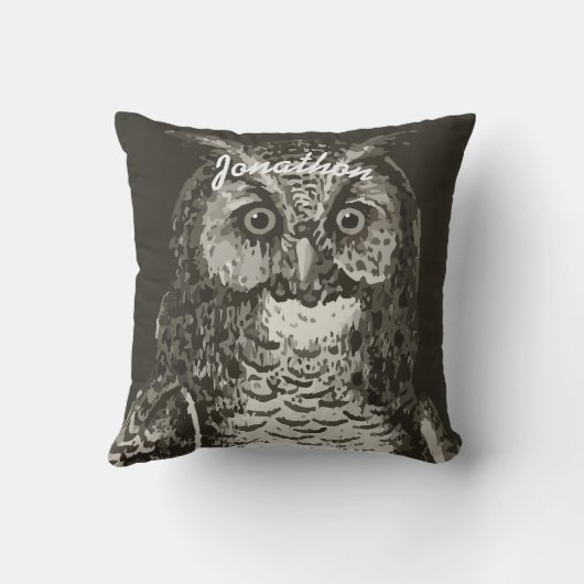 Aangepaste New Baby Boy's Room Cute Owl Kussen (Achterkant)