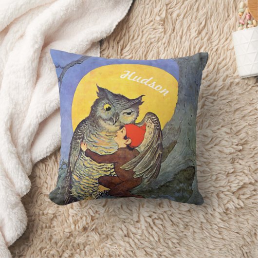 Aangepaste New Baby Boy's Room Cute Owl Kussen (Deken)