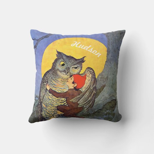 Aangepaste New Baby Boy's Room Cute Owl Kussen (Achterkant)