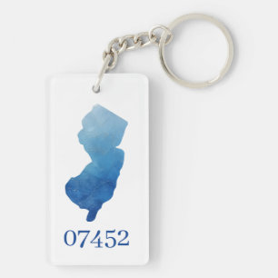 Aangepaste New Jersey State Shape Postcode Nieuw H Sleutelhanger