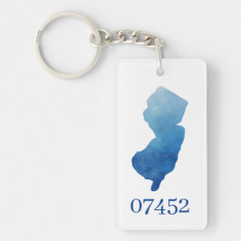 Aangepaste New Jersey State Shape Postcode Nieuw H Sleutelhanger