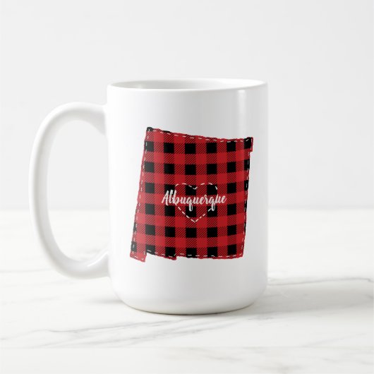 Aangepaste New Mexico Hometown State Plaid Kerstmi Koffiemok (Links)