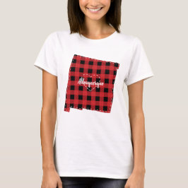 Aangepaste New Mexico Hometown State Plaid Kerstmi T-shirt