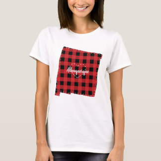 Aangepaste New Mexico Hometown State Plaid Kerstmi T-shirt