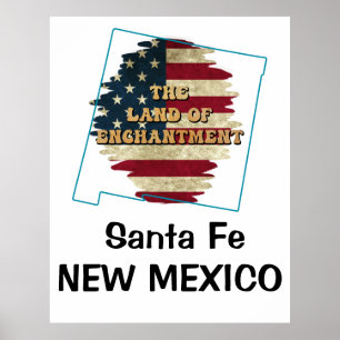 Aangepaste New Mexico staat Poster