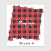Aangepaste New Mexico thuisstad staat plaid Kerstm Sticker (Vel)