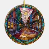 Aangepaste New Orleans Bourbon Street gedateerd Keramisch Ornament (Achterkant)