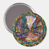 Aangepaste New Orleans Bourbon Street gedateerd Magneet (Voorkant / Achterkant)
