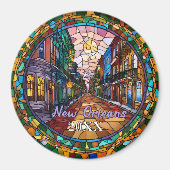 Aangepaste New Orleans Bourbon Street Gedateerd Magneet (Voorkant)