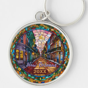 Aangepaste New Orleans Bourbon Street gedateerd Sleutelhanger