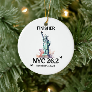 Aangepaste New York 2024 Marathon Ornament Finishe