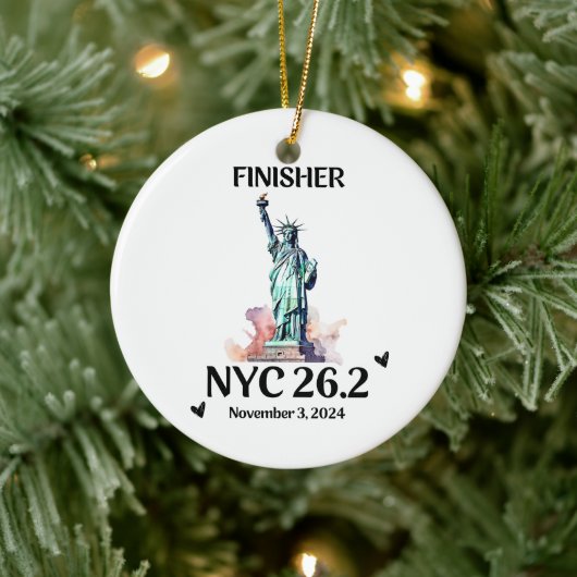 Aangepaste New York 2024 Marathon Ornament Finishe (Boom)