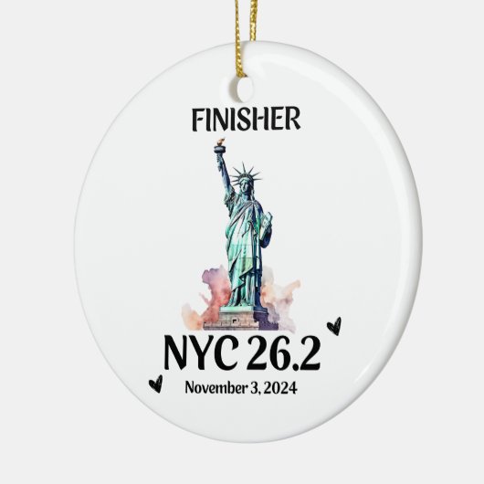 Aangepaste New York 2024 Marathon Ornament Finishe (Links)