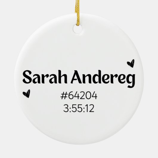 Aangepaste New York 2024 Marathon Ornament Finishe (Achterkant)