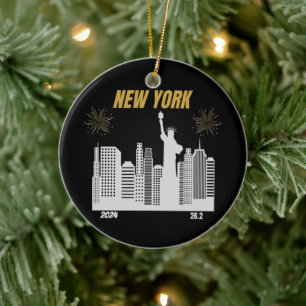 Aangepaste New York 2024 Marathon Runner Gift Keramisch Ornament