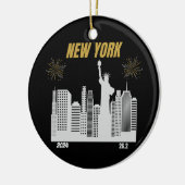 Aangepaste New York 2024 Marathon Runner Gift Keramisch Ornament (Links)