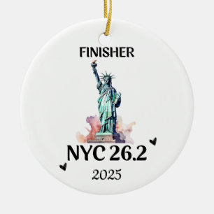 Aangepaste New York 2025 Marathon Sieraad Finisher Keramisch Ornament