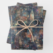 Aangepaste New York City bij Nieuwjaar in Waterver Inpakpapier Vel (In situ)