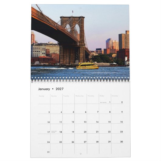 Aangepaste New York City fotokalender Kalender (Jan 2027)